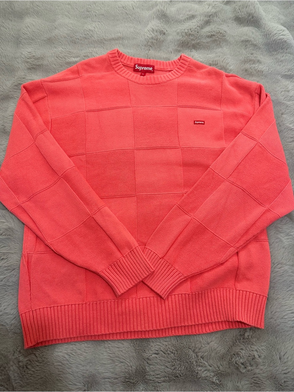 Supreme Tonal Checkerboard Small Box Sweater L